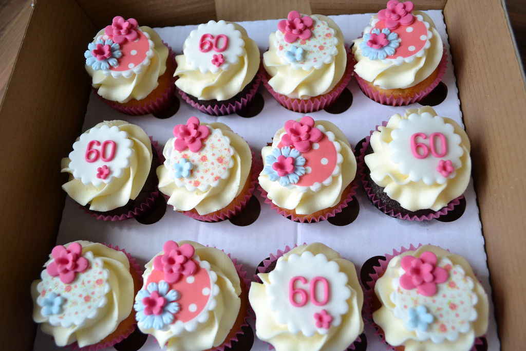 60th Birthday Cupcakes