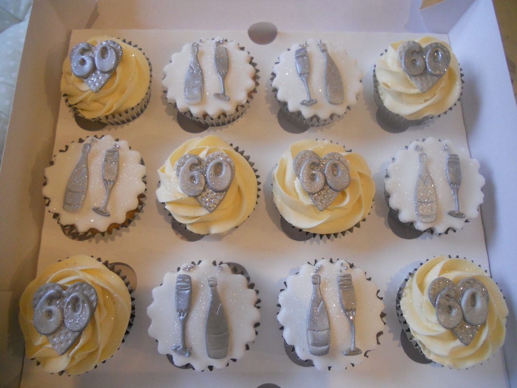 60th Birthday Cupcakes