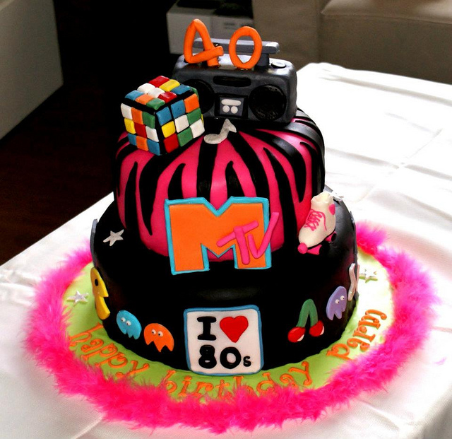 80s Themed Birthday Cake