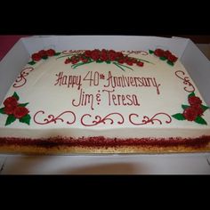 Anniversary Sheet Cake Red