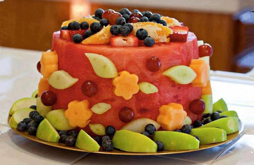 Birthday Cake Made of Fruit