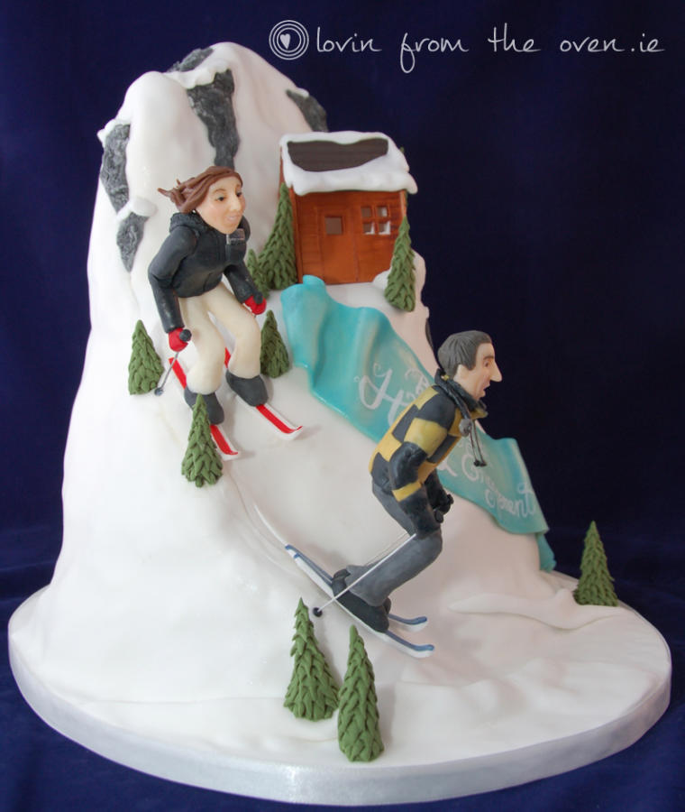 10 Ski Wedding Cakes Photo - Ski Themed Wedding Cake, Ski Slope Wedding 