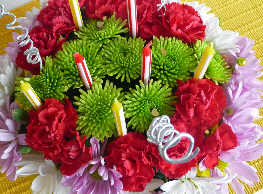 Birthday Cake with Fresh Flowers