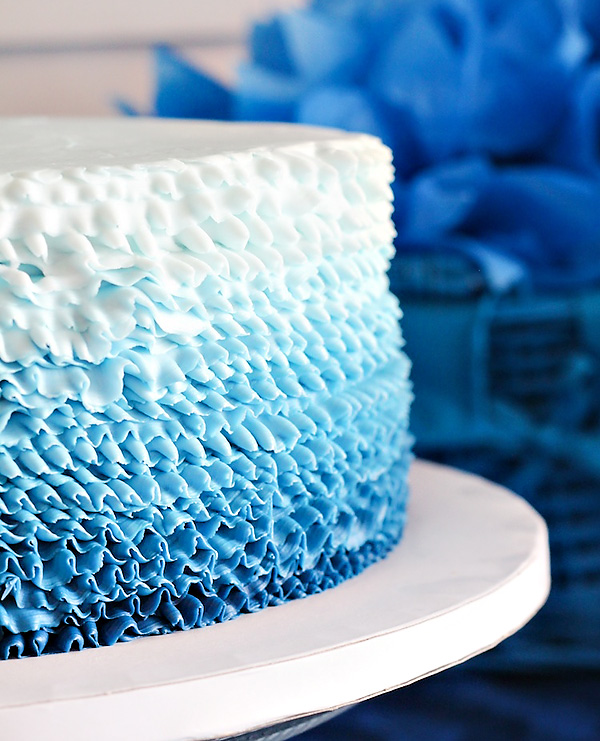 Blue Ombre Birthday Cake