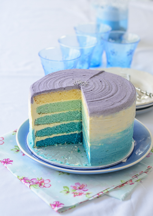 Blue Ombre Birthday Cake