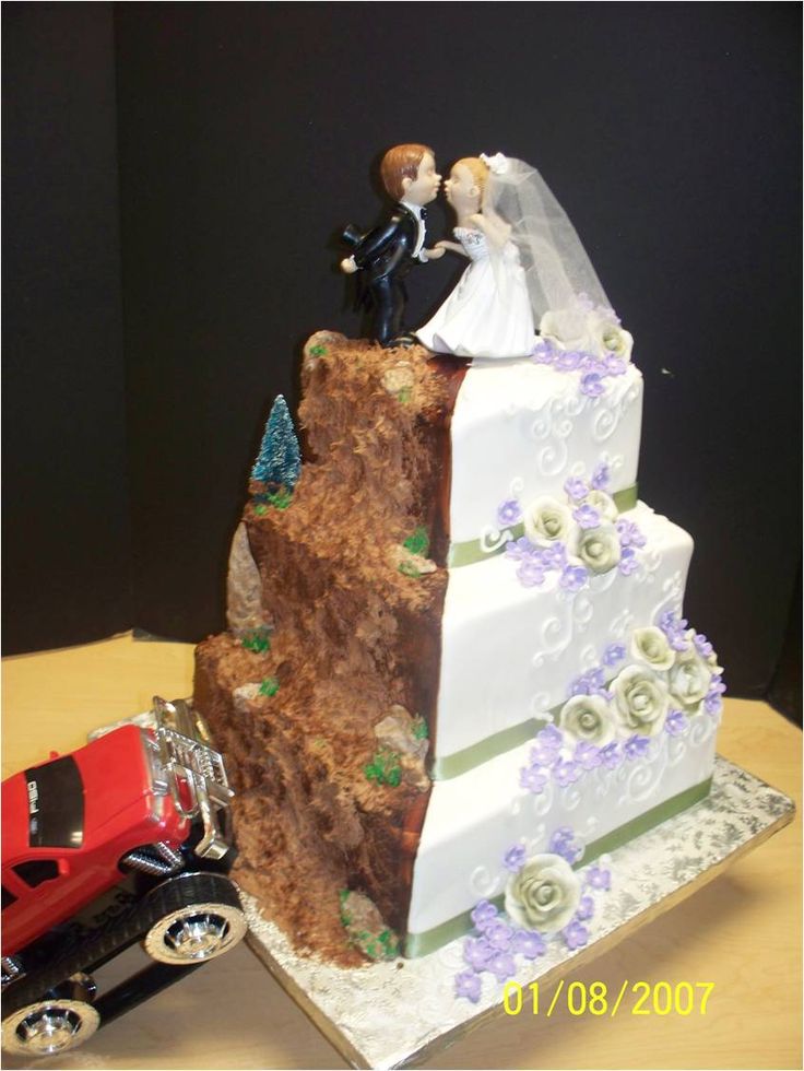 Bride Half Groom Wedding Cake