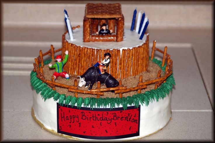 Bull Riding Birthday Cake