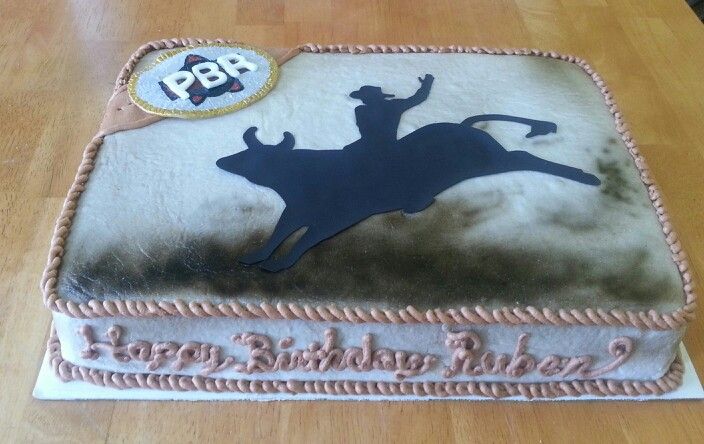 Bull Riding Birthday Cake