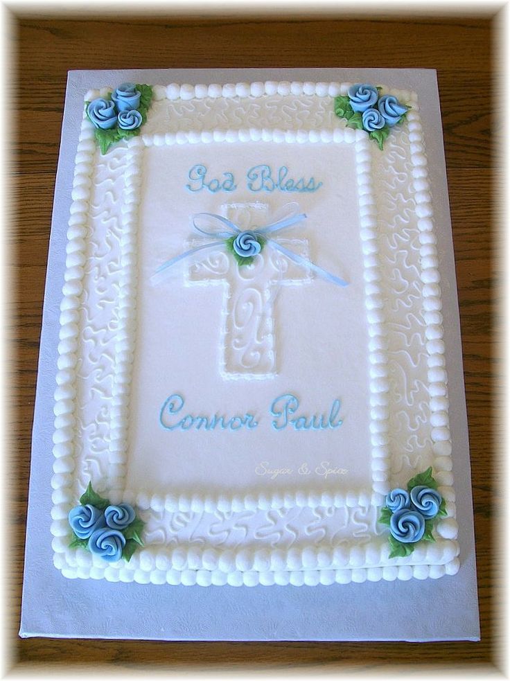 Buttercream Baptism Sheet Cake