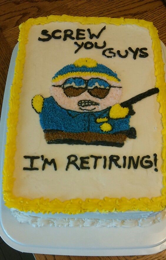 Cartman Police Retirement Cake