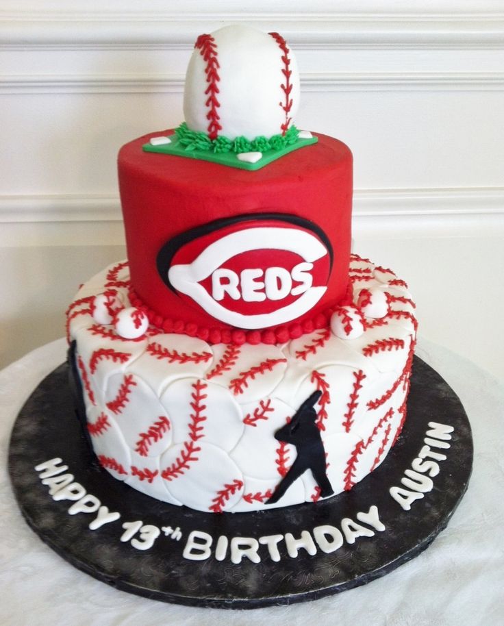 Cincinnati Reds Baseball Birthday Cake