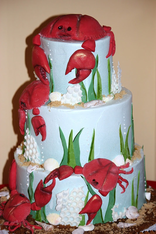 Crab Themed Birthday Cake