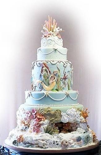 Disney Mermaid Wedding Cake