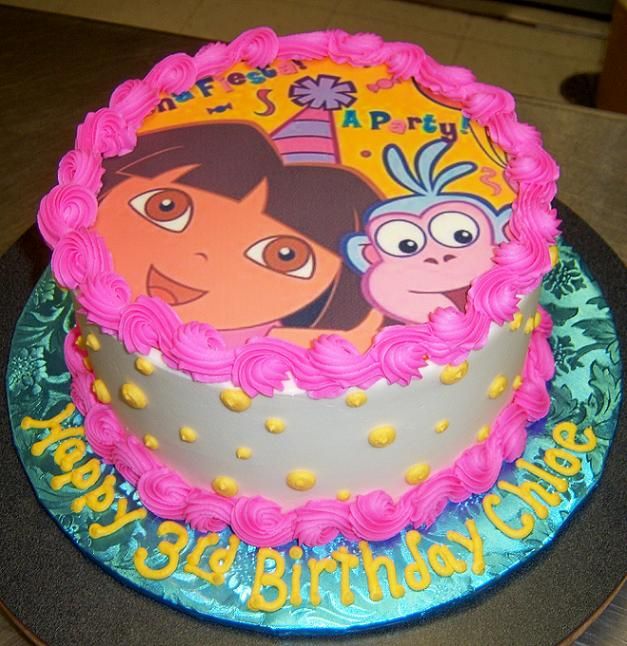 Dora and Boots Birthday Cake