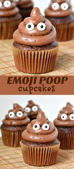 Emoji Poop Cupcakes