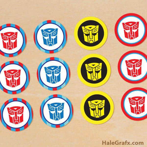 Free Printable Transformers Cupcake Toppers