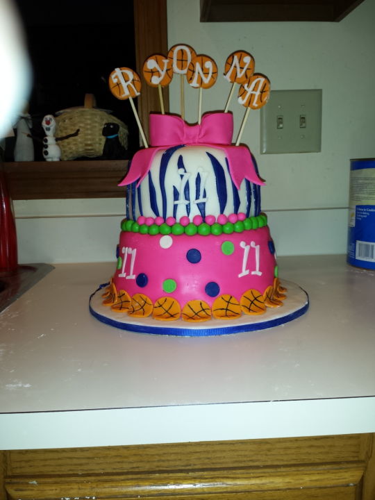 Frosted Birthday Cakes for Girls Basketball