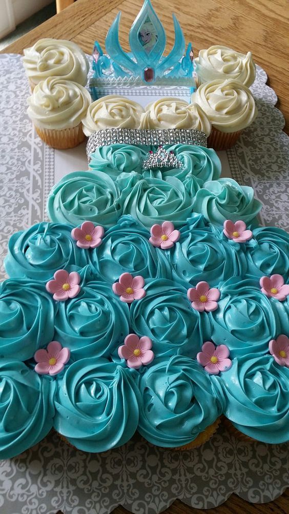 Frozen Cupcake Dress Cake