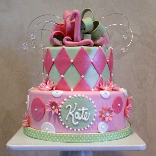 Girly 1st Birthday Cake