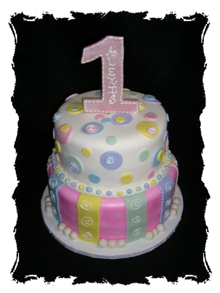 Girly First Birthday Cake