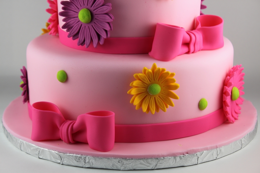 Girly First Birthday Cake