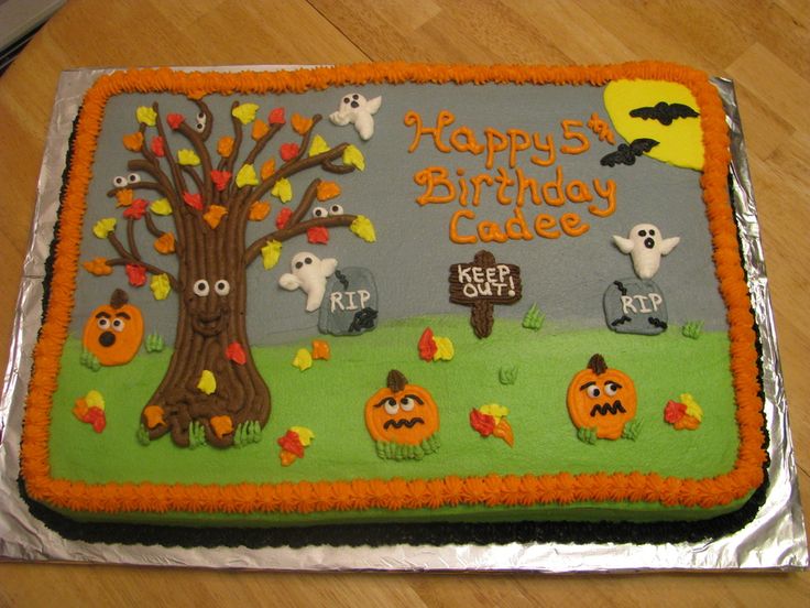 Halloween Birthday Sheet Cake