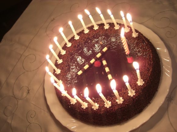 Happy Birthday Cake with Candles