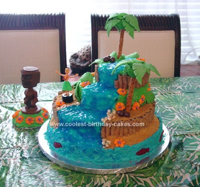 Hawaiian Luau Homemade Birthday Cake