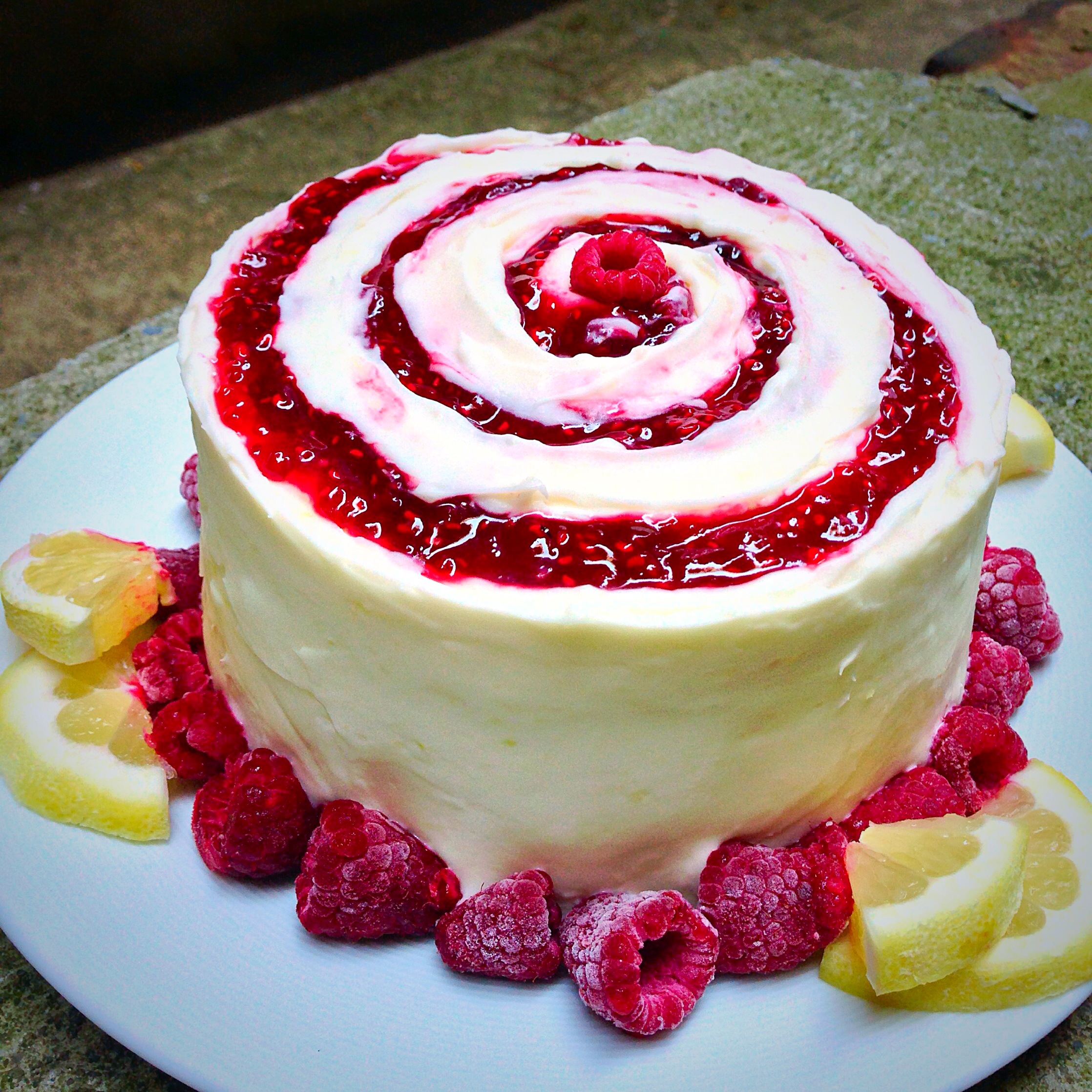 Lemon Raspberry Birthday Cake