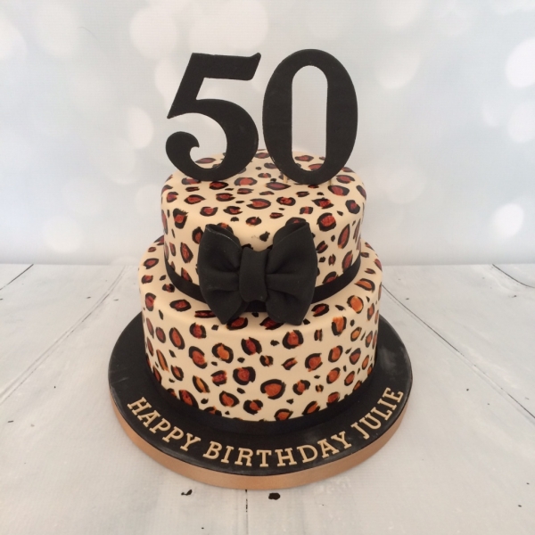 Leopard Print 2 Tier Cake