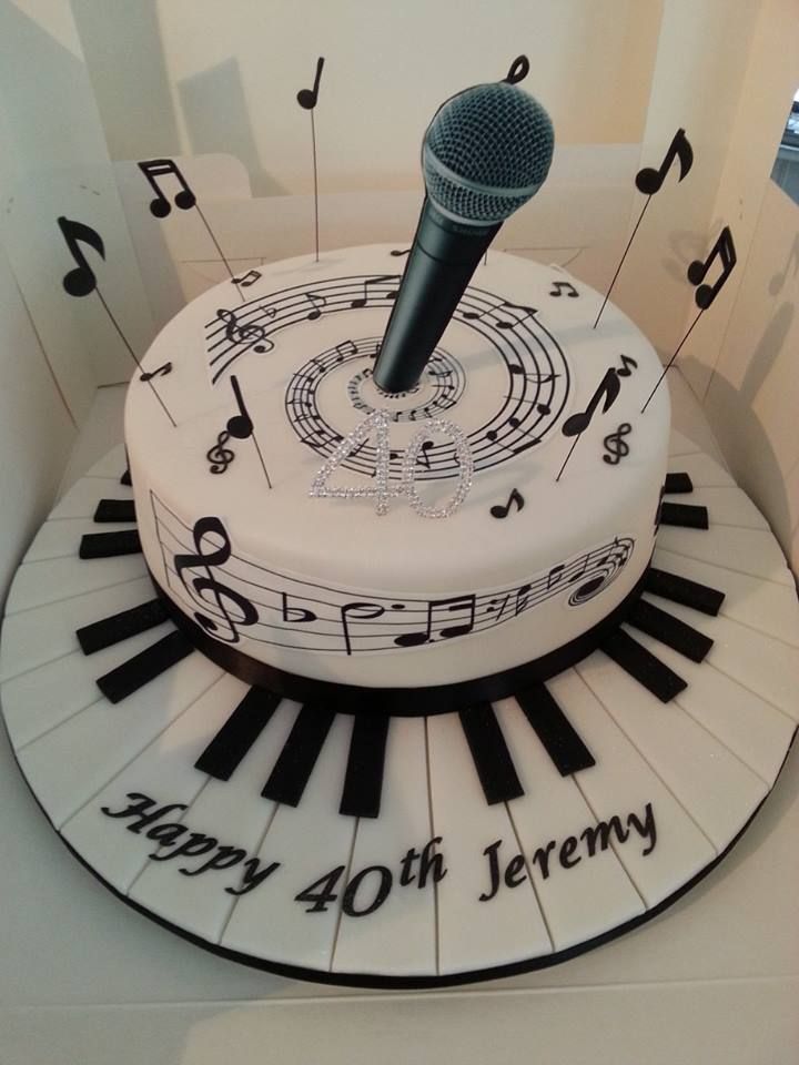 Microphone and Music Cake