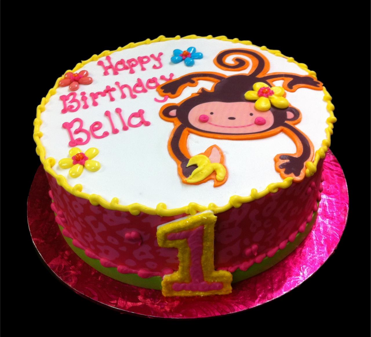 Monkey 1st Birthday Cake