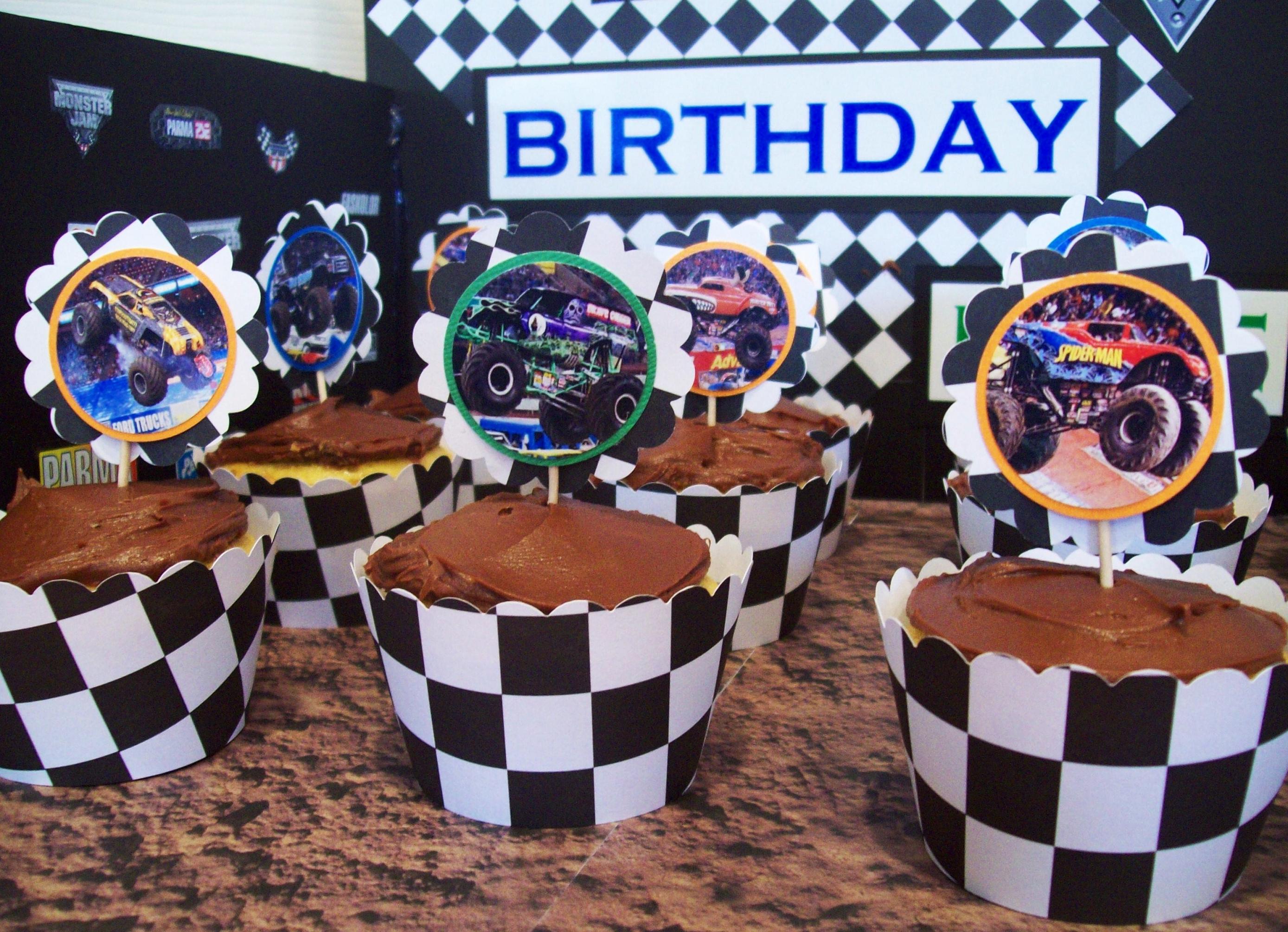 Monster Jam Cupcake Toppers