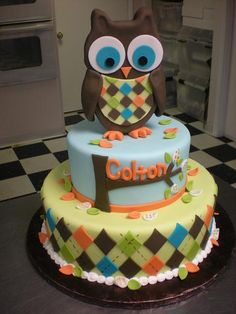 Owl Baby Shower Cake Ideas for Boys