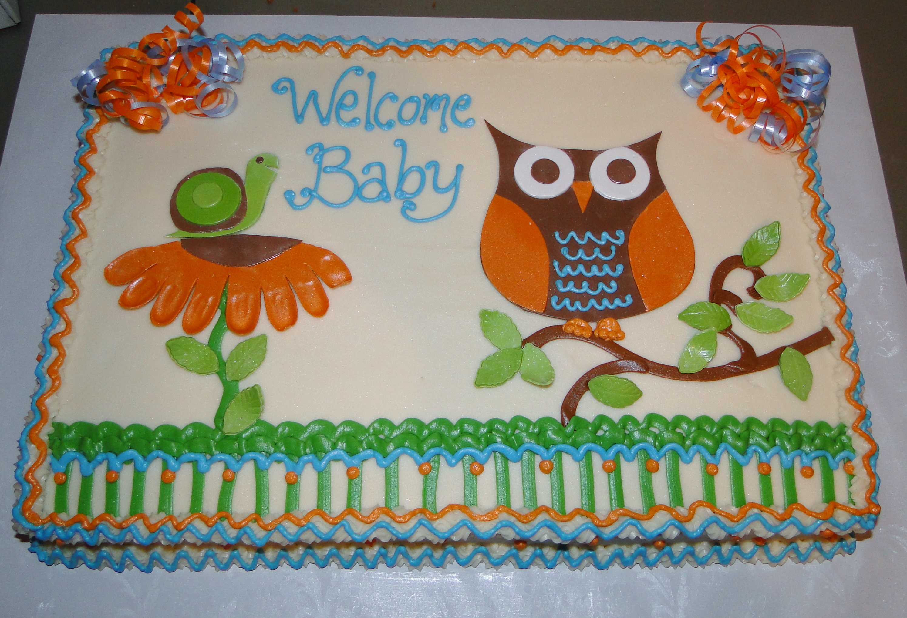 Owl Baby Shower Sheet Cakes