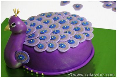 Peacock Birthday Cake Cupcakes