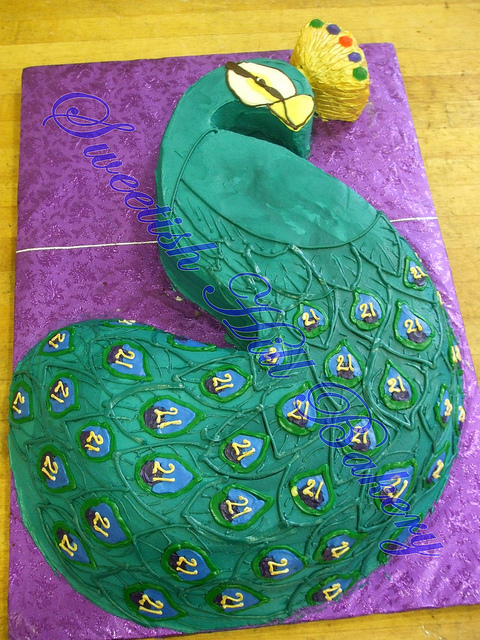 Peacock Birthday Cake