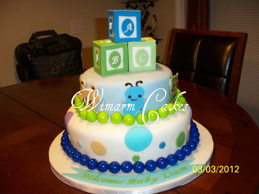 Peekaboo Monster Baby Shower Cake