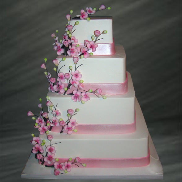 9 Photos of Square Cherry Blossom Cakes