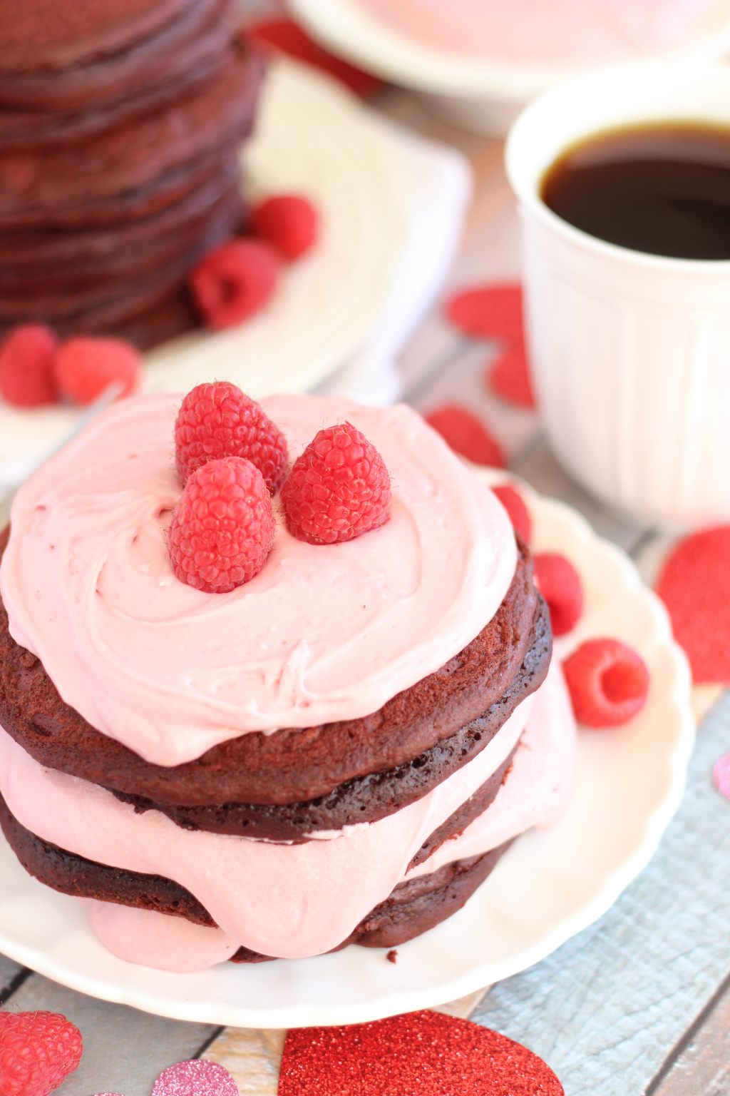 Pink Velvet Pancakes