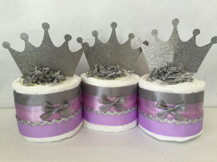 Princess Diaper Cakes Lavender and Gold