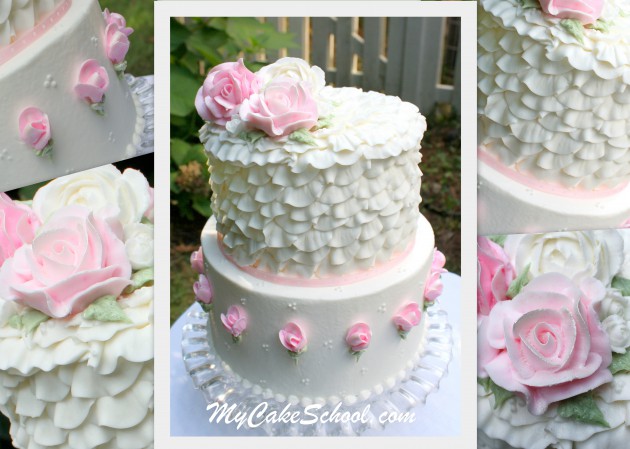 10 Photos of Shabby Chic Ruffled Buttercream Cakes