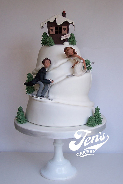 Ski Slope Wedding Cake