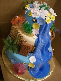 Tiki Cakes with Waterfalls