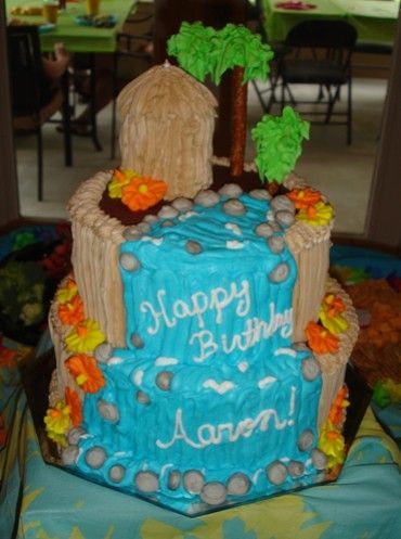 Tiki Luau Birthday Cake I Layer