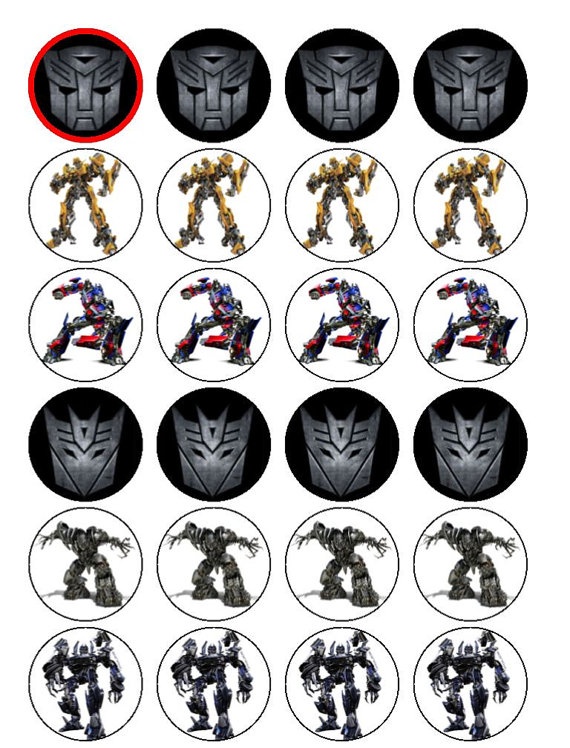 Transformer Cupcake Toppers