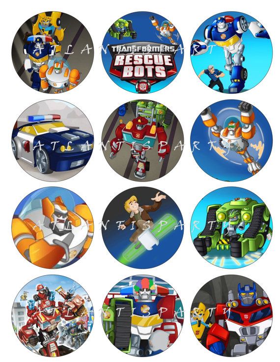 Transformer Rescue Bots Cupcake Toppers