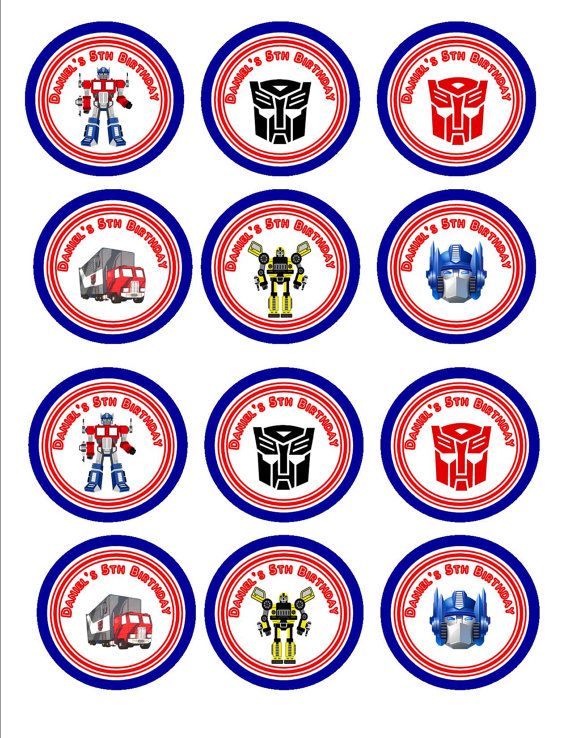 Transformers Printable Cupcake Toppers