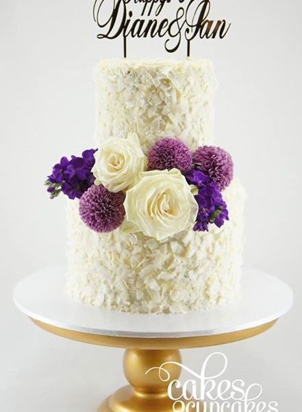 Wedding Cake with Fresh Flowers