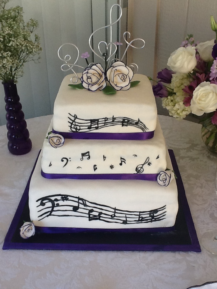 Wedding Cake with Music Notes